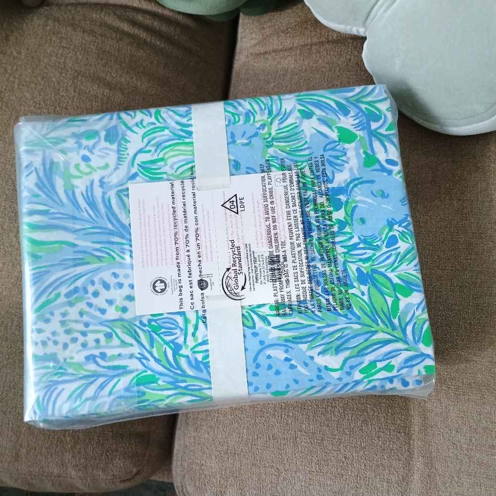 NWT Lilly Pulitzer Dandy Lion Organic Cotton Twin Sheets - Picture 2 of 5